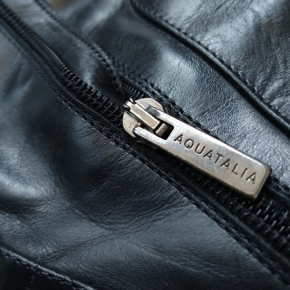 AQUATALIA black leather riding boots 9.5